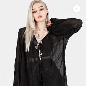 Disturbia Villain Textured Blouse
